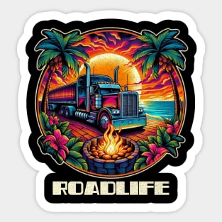 Tropical trucker roadlife Sticker